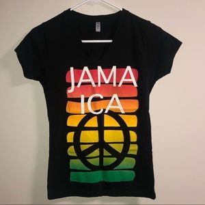 Jamaica - Rasta color & black V-neck
